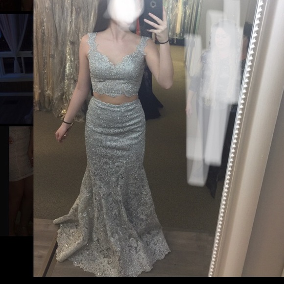 Sherri Hill style 51192 silver - Picture 2 of 4